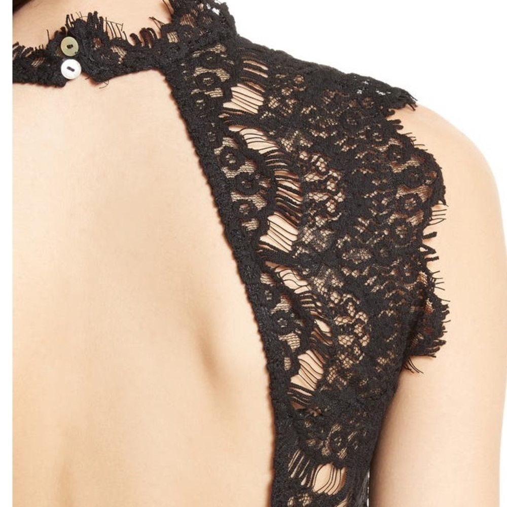 Free People Black Daydream Lace Mini Dress M - Picture 4 of 14